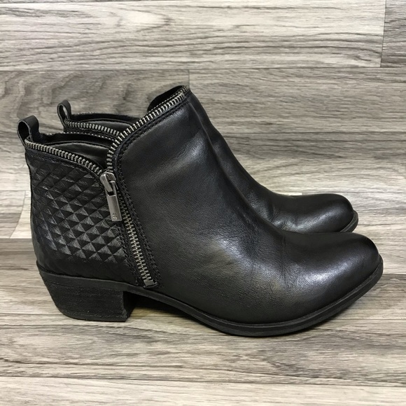 Lucky Brand Bartalino Black Leather Boots - Picture 2 of 8